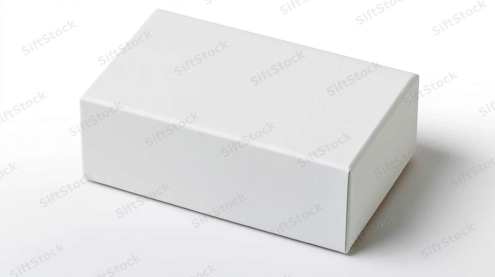 White rectangular box on plain white background for branding and design mockup