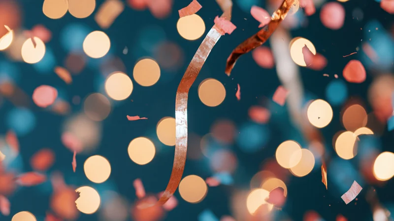 Confetti Streamer Celebration Lights Creating a Dreamy Eveni