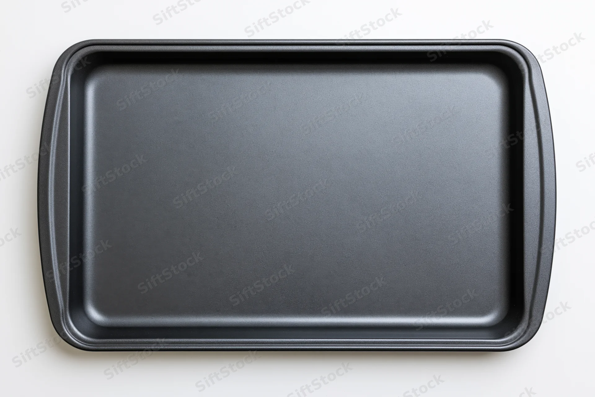 Rectangular nonstick baking pan on white background
