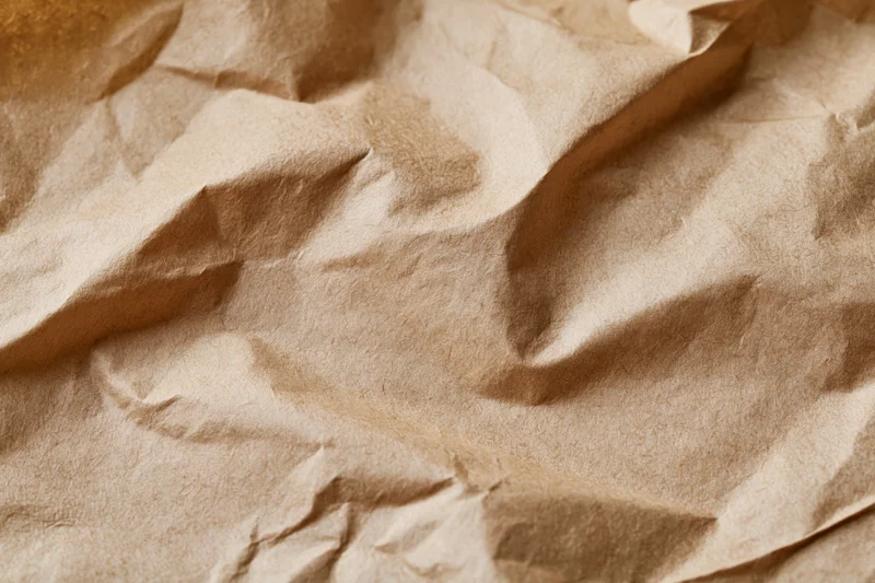 Crumpled brown kraft paper filling the frame as a textured surface