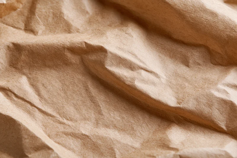 Crumpled brown kraft paper filling the frame as a textured surface