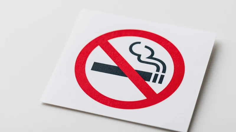 No-smoking prohibition sign printed on white paper flat graphic