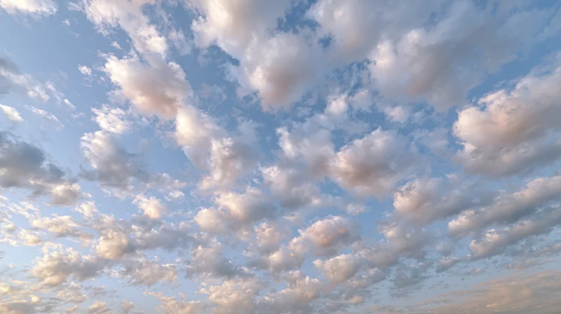 Open sky filled with scattered cumulus clouds during daytime