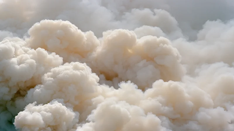 Thick white smoke billowing upward filling the frame