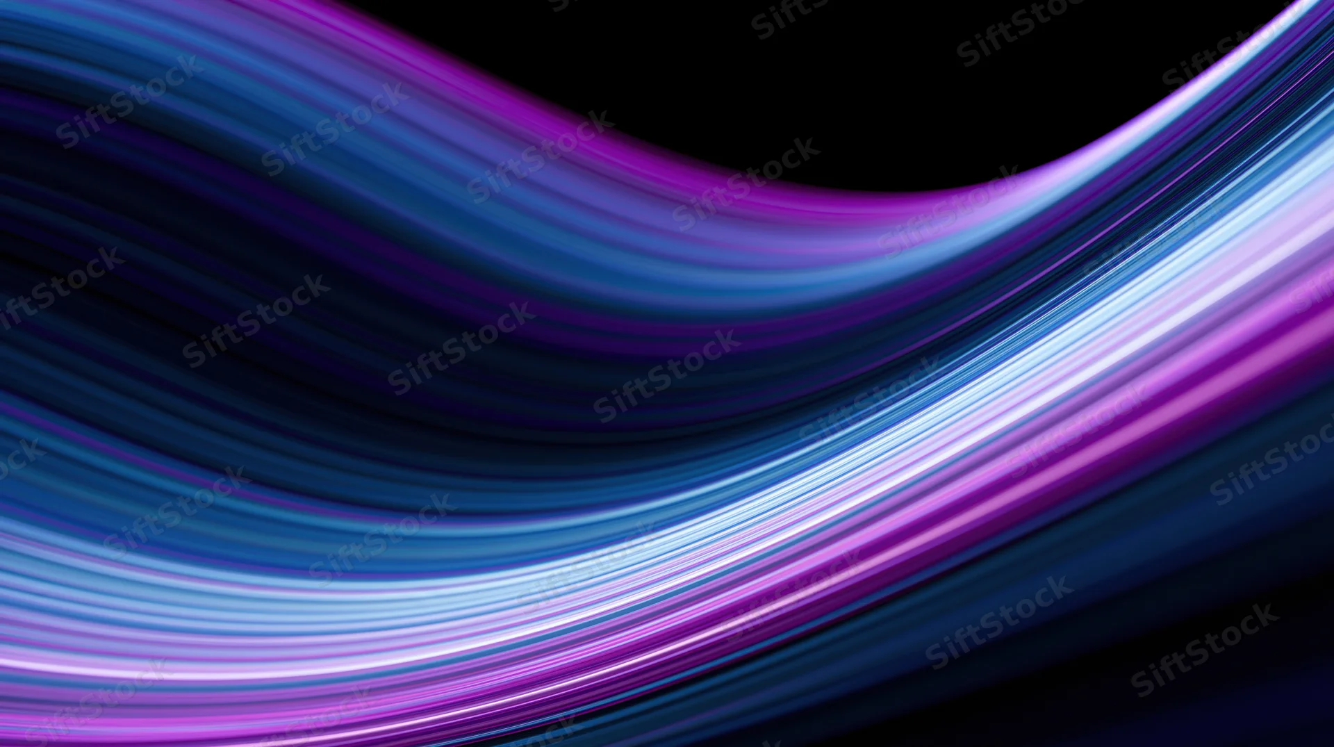 Sweeping light trails in smooth curves across a dark background