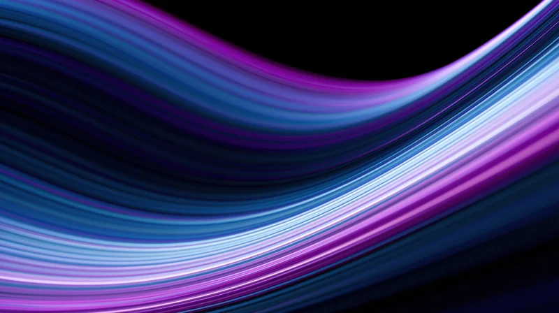 Sweeping light trails in smooth curves across a dark background