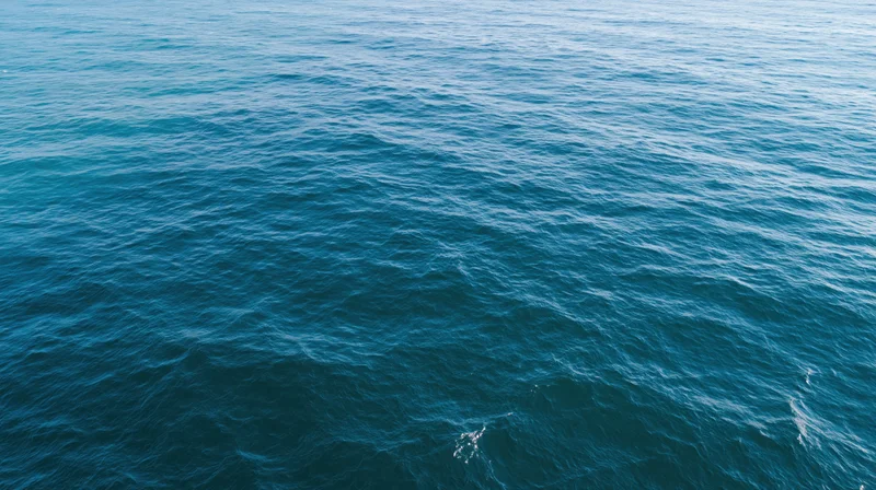 Aerial top-down view of open ocean surface with gentle ripples