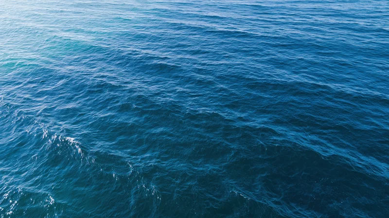 Aerial top-down view of open ocean surface with gentle ripple