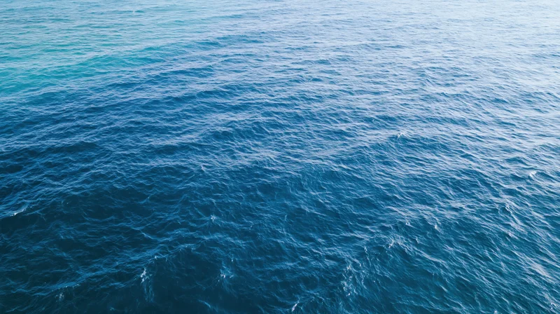 Aerial top-down view of open ocean surface with gentle ripples