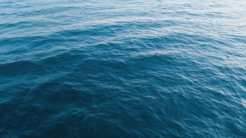 Aerial top-down view of open ocean surface with gentle ripple