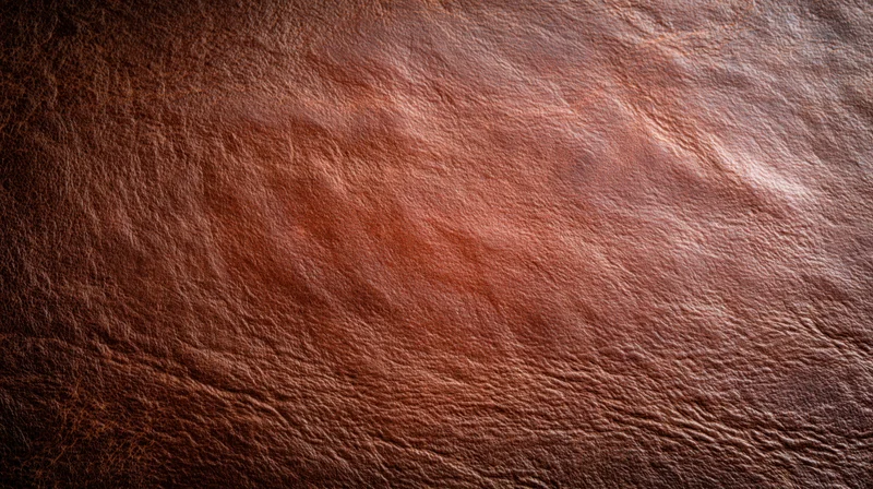 Close-up of aged full-grain leather surface with natural texture and creases