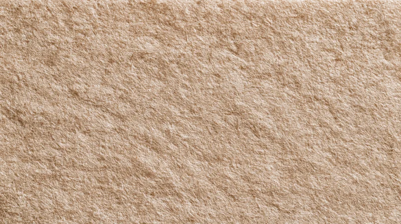 Close-up of unbleached kraft paper surface showing natural fiber texture