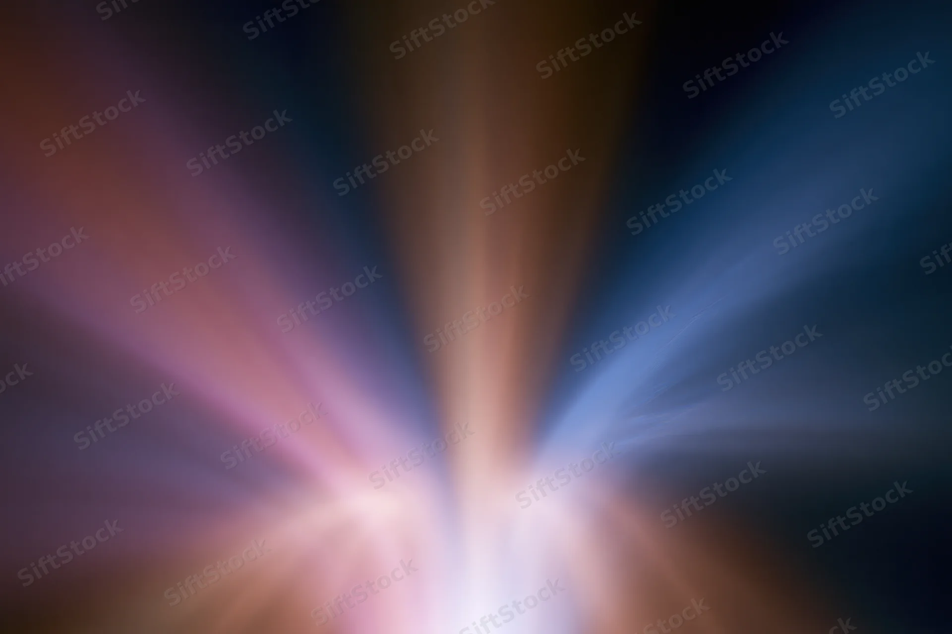 Vertical light streaks radiating upward from a central point in an abstract long-exposure image