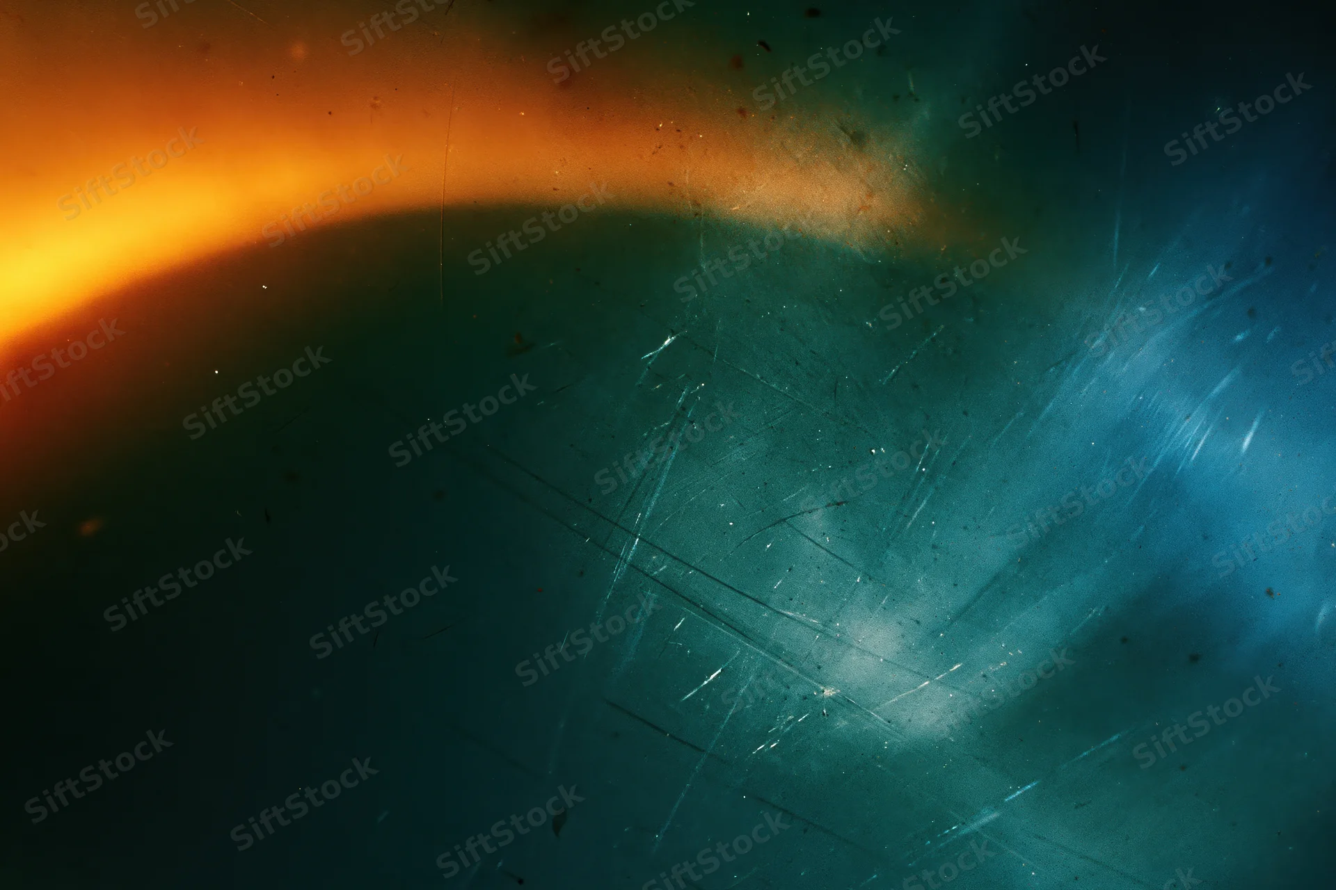 Aged photographic film scan with light leak and lens flare across a dark textured surface