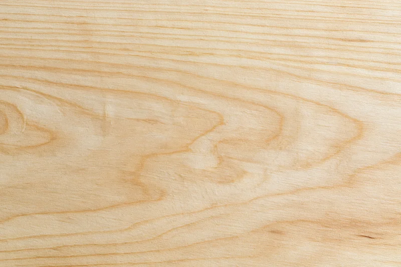 Close-up flat lay of a pale birch wood surface filling the frame