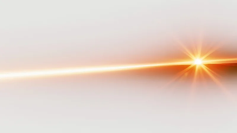 Horizontal light beam with starburst flare across gradient background