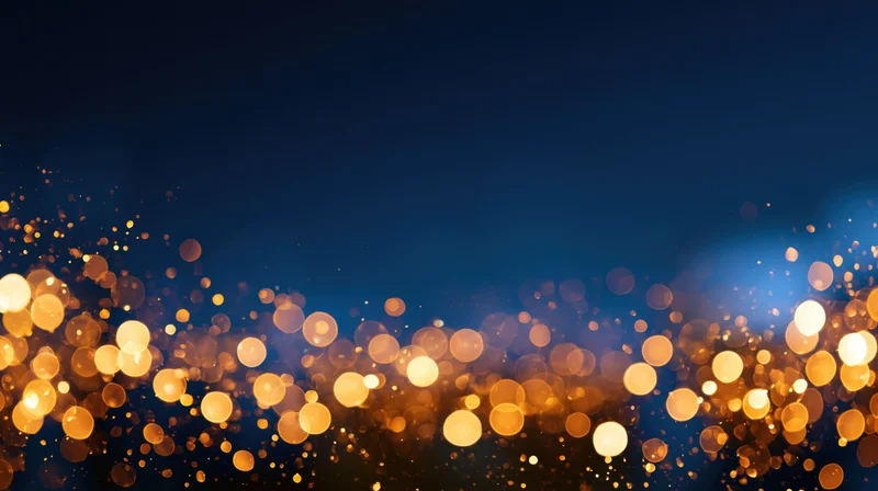 Golden Bokeh Lights Dancing Across a Deep Night Sky