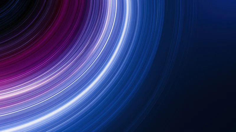 Swirling light trails in blue and purple hues forming a dynamic abstract background