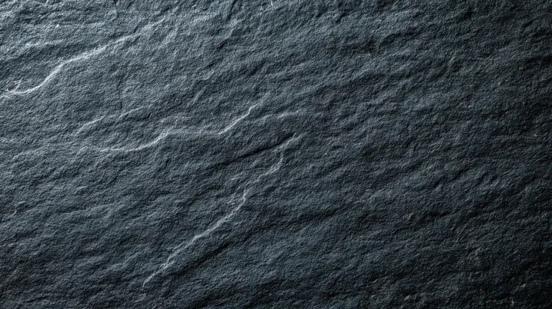 Closeup of dark slate stone surface with natural texture and grain pattern