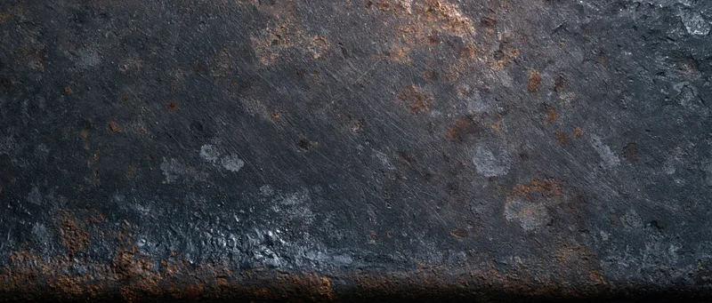 Weathered metal surface with rust and corrosion showing industrial wear