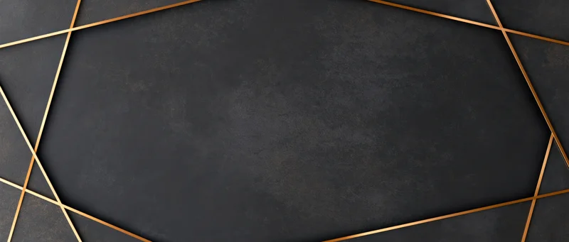 Black textured surface framed by gold geometric lines with central copyspace