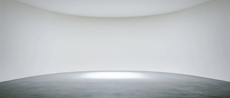 Curved white walls and smooth gray floor in an empty modern gallery space