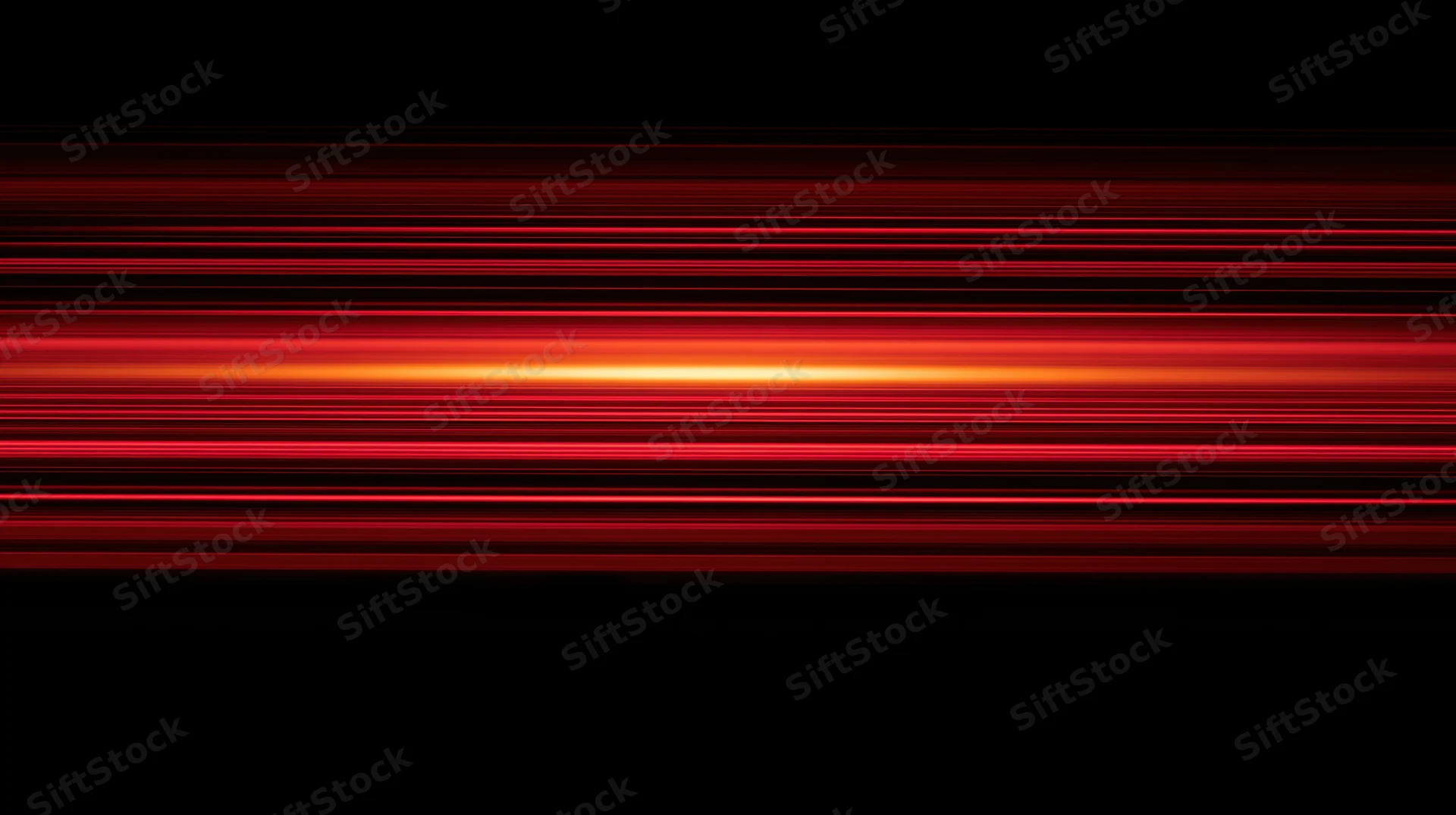 Horizontal red and orange light stripes glowing against black background