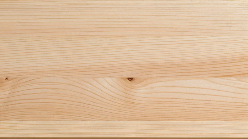 Light pine wood surface with horizontal grain pattern and natural knots, showing smooth texture and warm tone