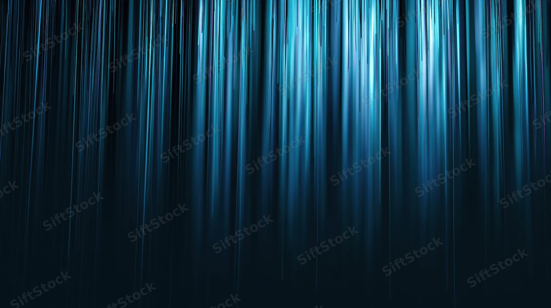 Vertical blue light streams glowing against dark background in abstract digital pattern