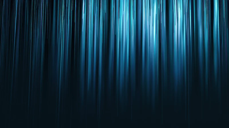 Vertical blue light streams glowing against dark background in abstract digital pattern