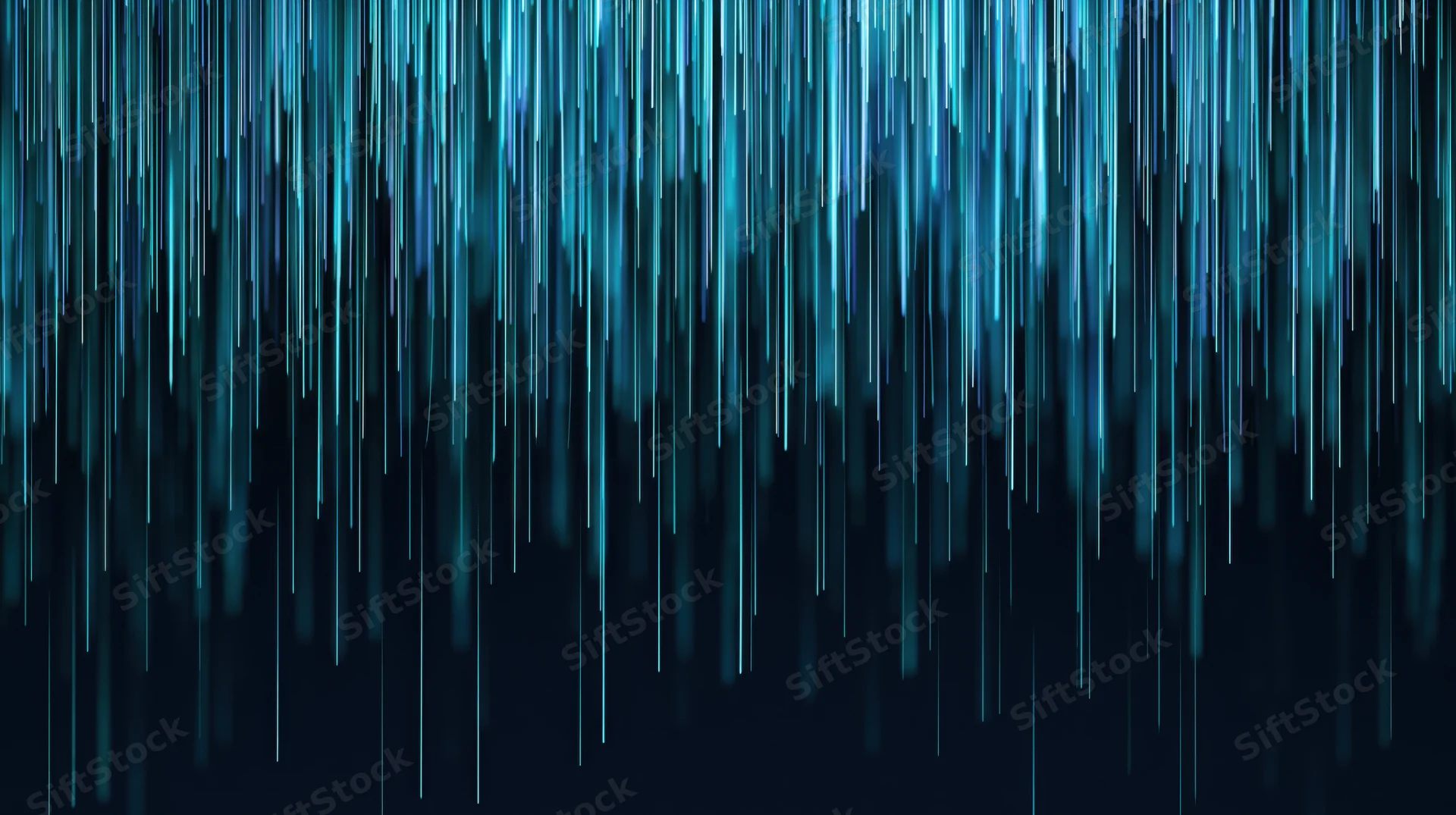 Vertical blue digital streams falling against dark background