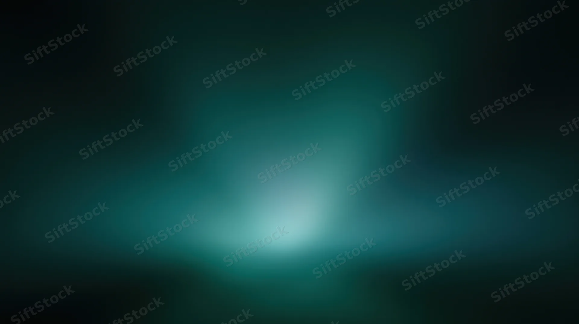 Abstract teal and green gradient with soft glow in center, blurred background