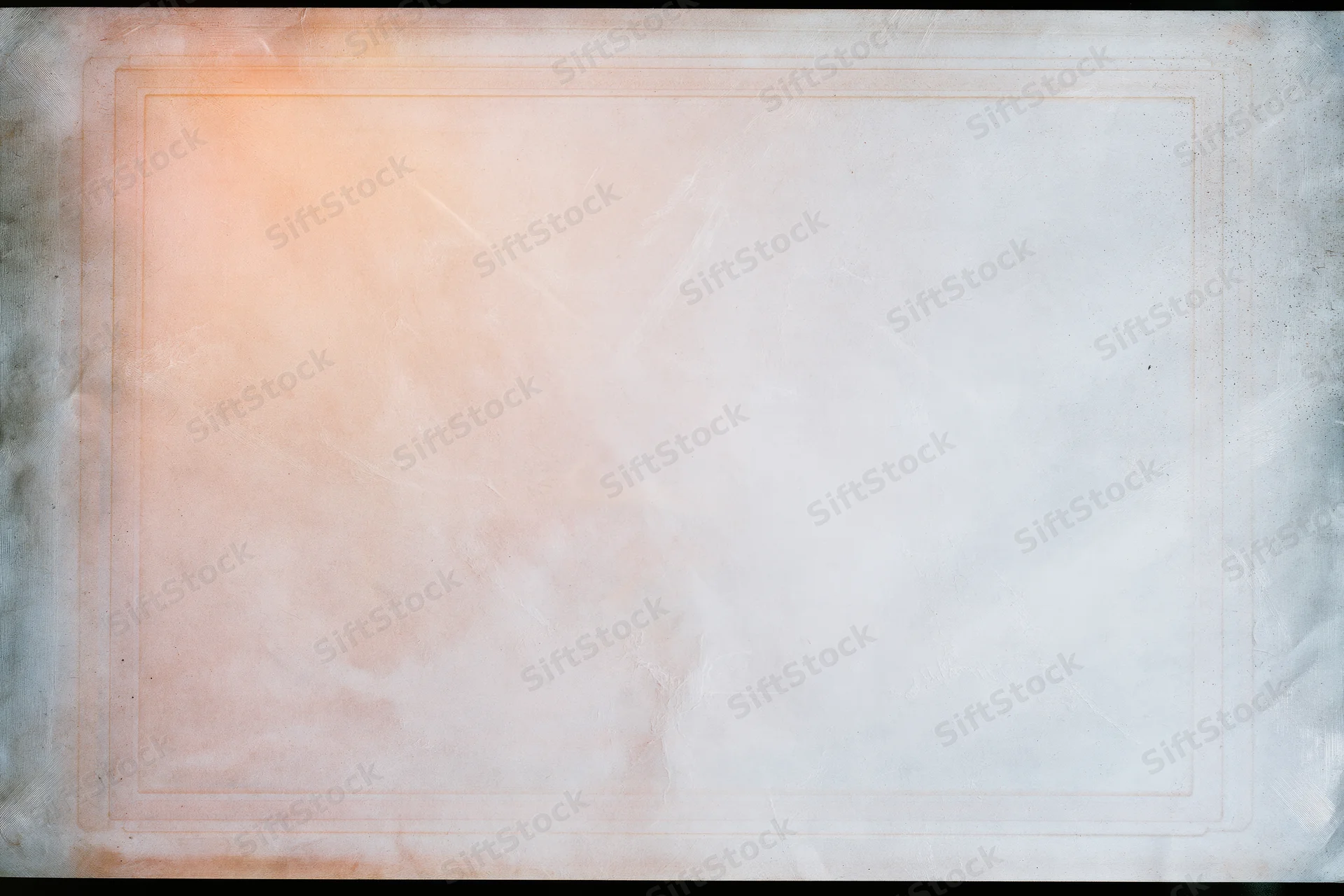 Blank scanned film slide texture with warm gradient and double border frame