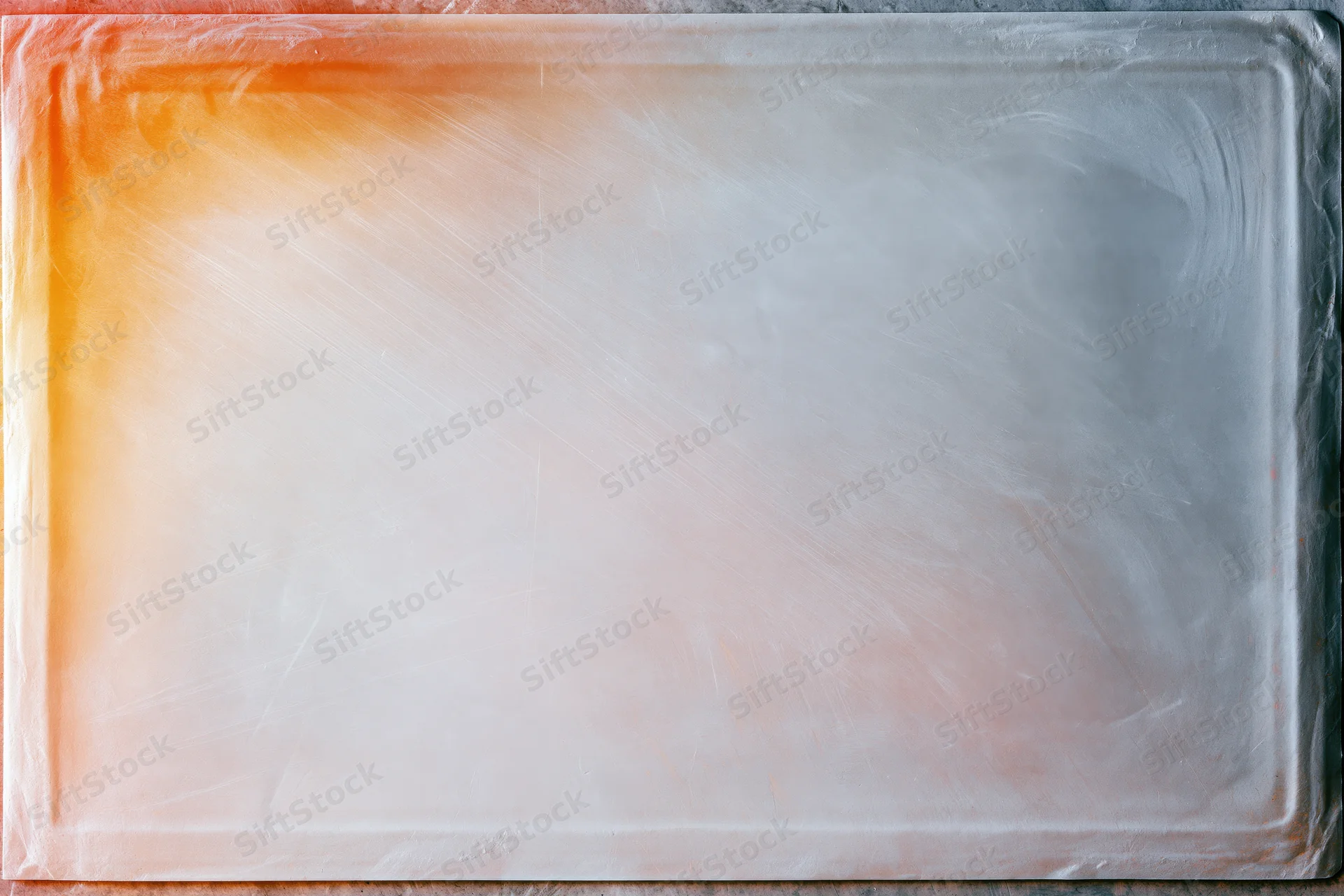 Blank scanned film slide texture with warm gradient and worn surface filling frame