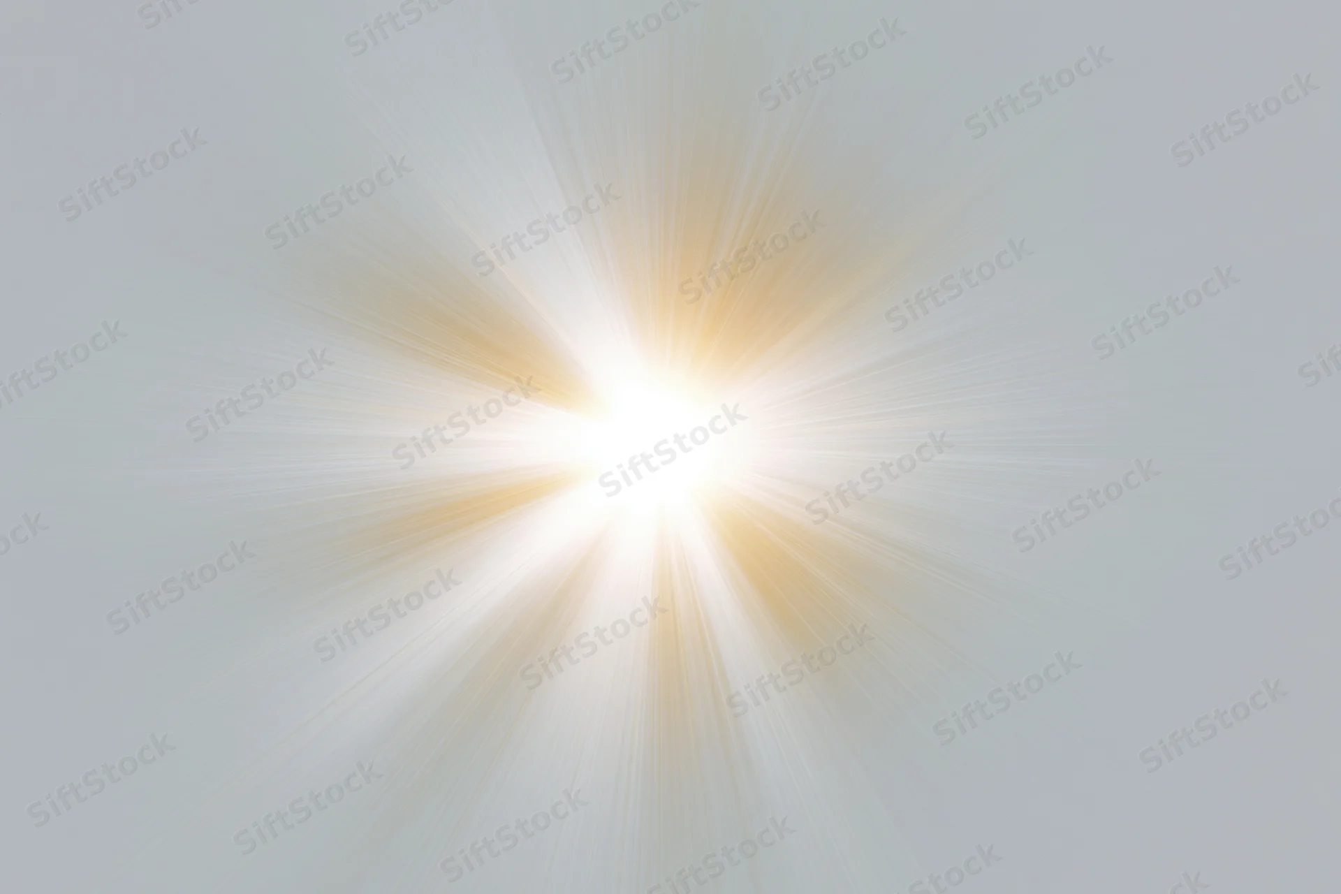 Bright white sun burst with radial light rays spreading outward against a light gray background
