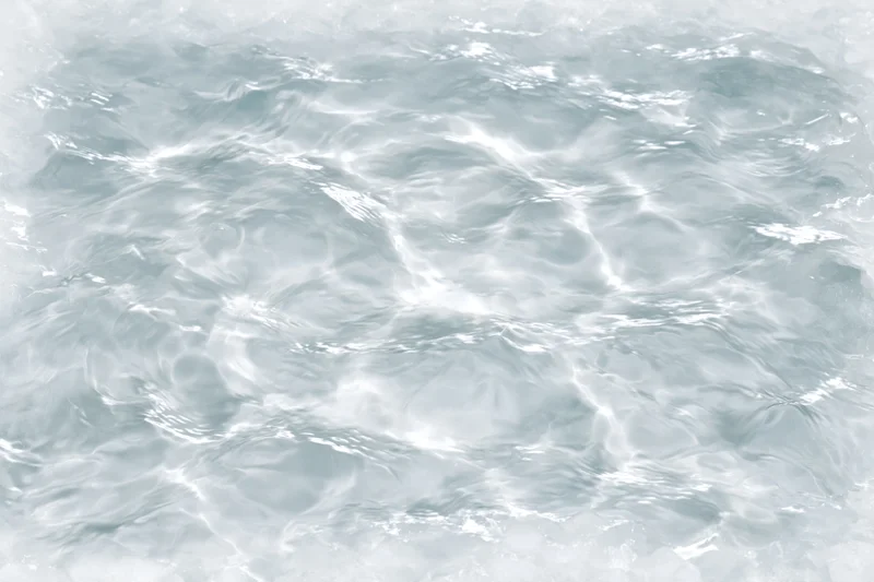 Calm clear water surface with gentle ripples and light reflections overhead closeup