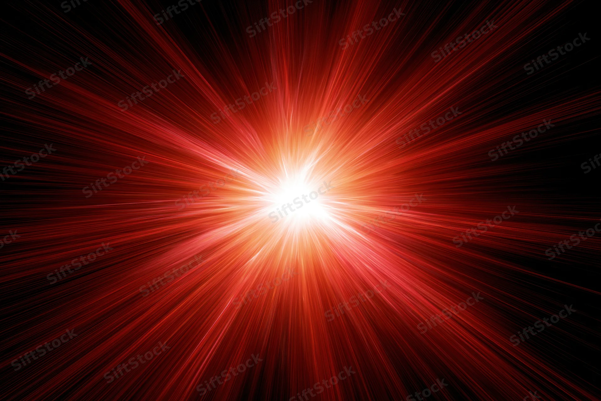 Intense radial light burst exploding from a central bright point against a dark background