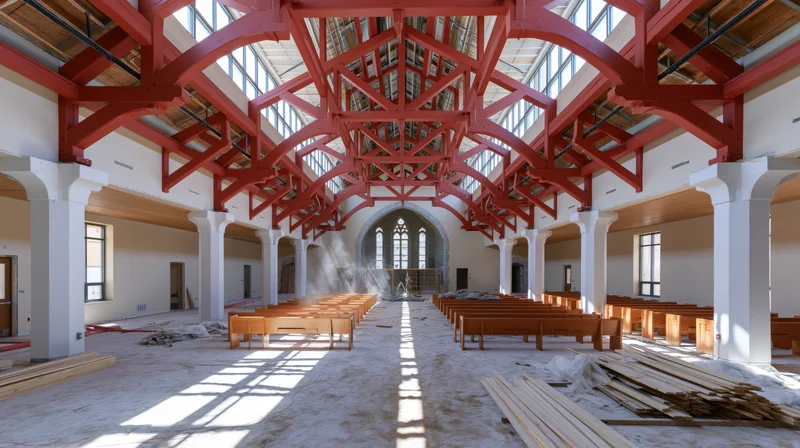 Interior of a church under