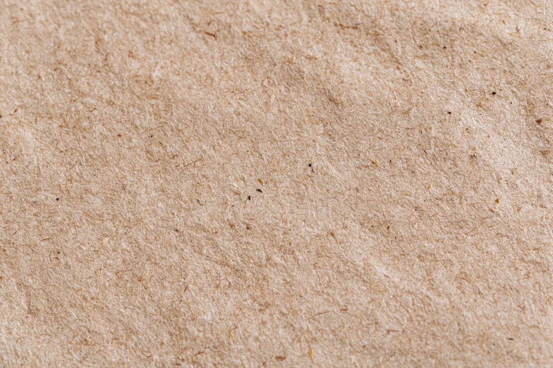 Close-up flat lay of a sheet of recycled kraft paper filling the frame