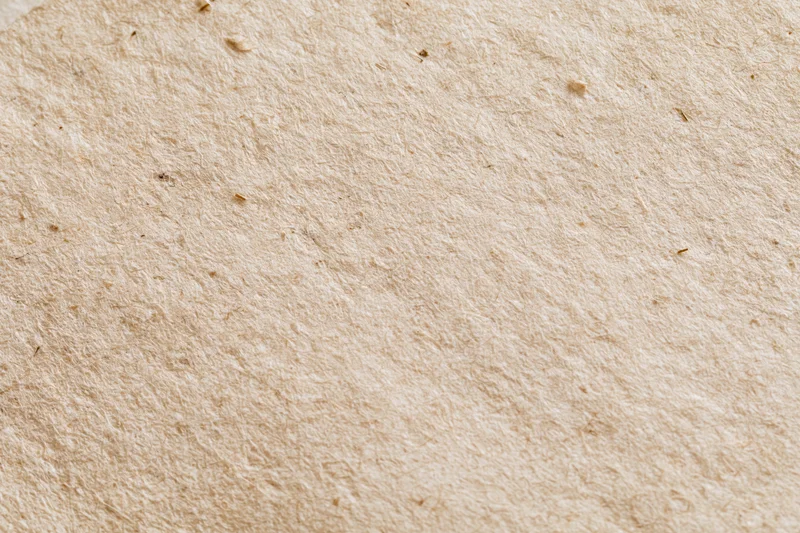 Close-up flat lay of a sheet of recycled kraft paper filling the frame