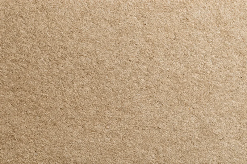 Close-up flat lay of plain kraft brown recycled paper surface