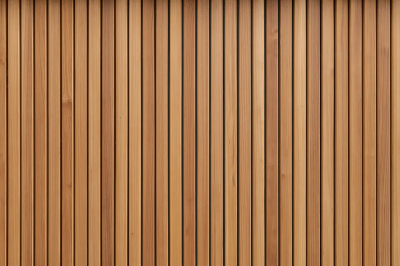 Vertical narrow wooden slats arranged in a flat close-up pattern forming a textured wall surface