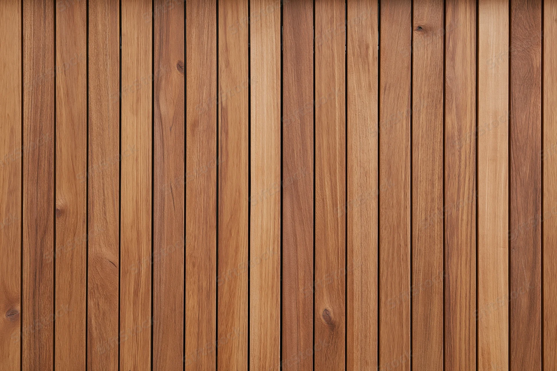 Vertical wooden wall cladding panels arranged in a seamless linear pattern