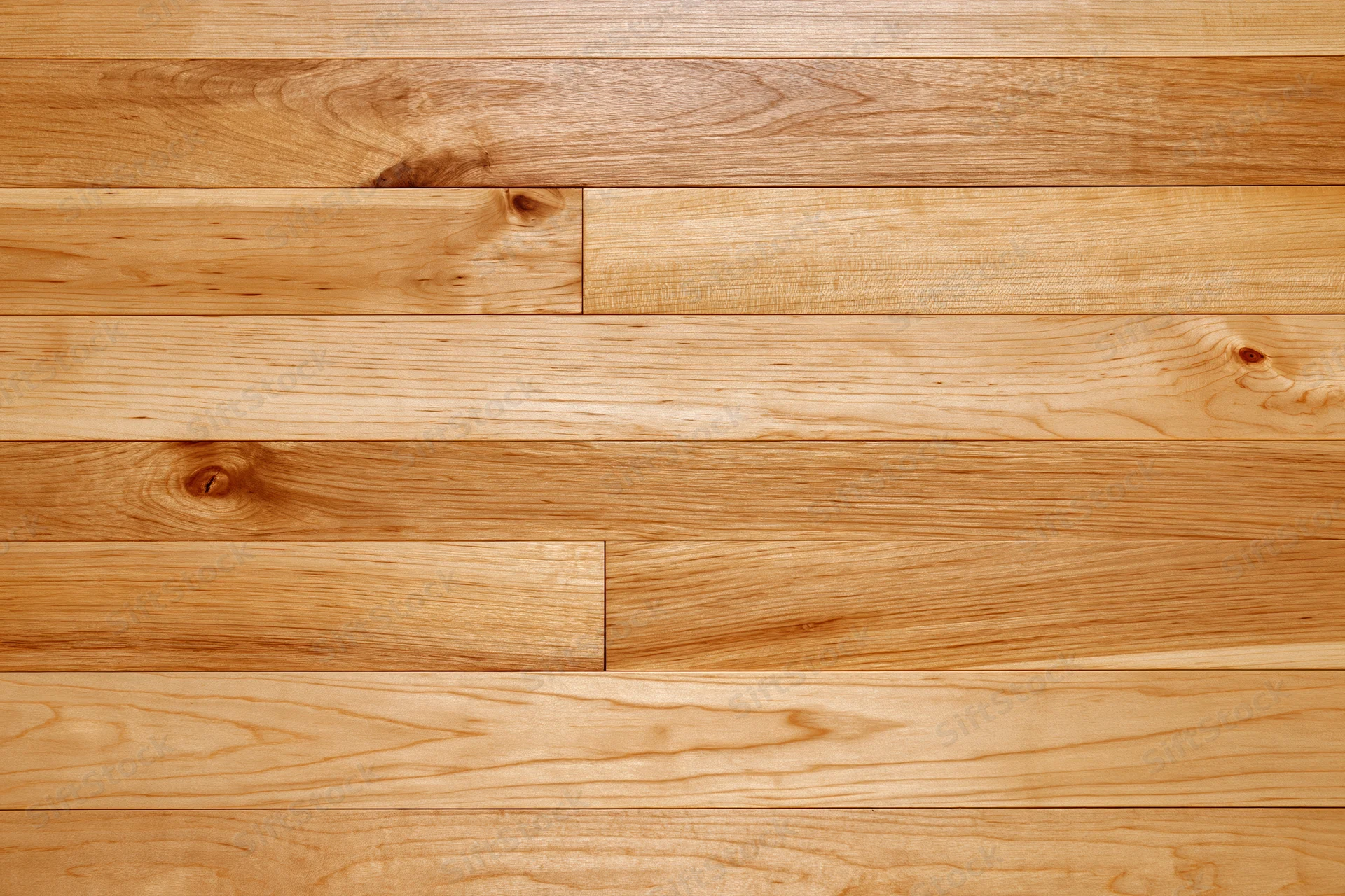 Hardwood strip floor arranged horizontally in a flat overhead view