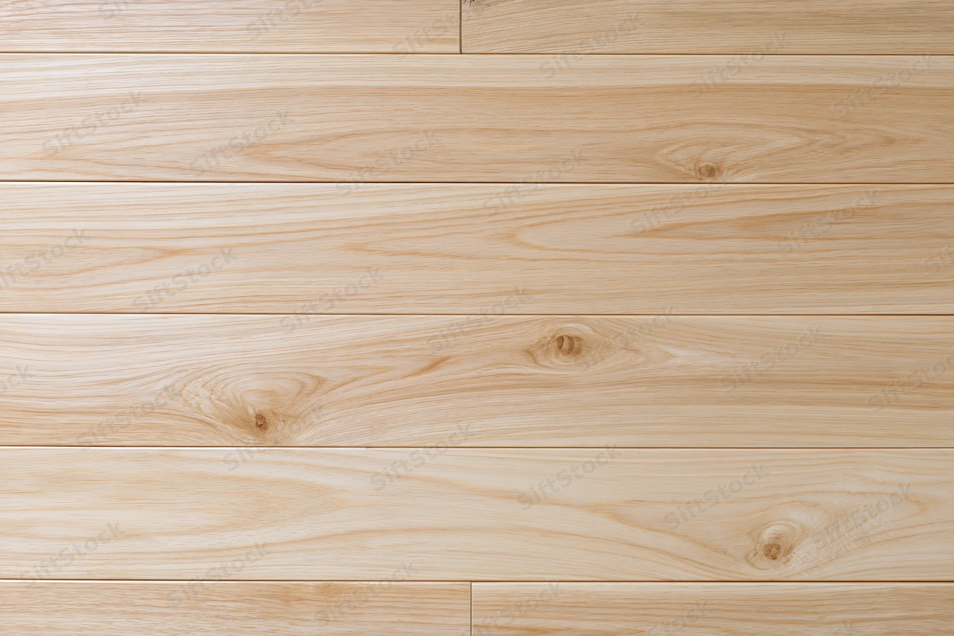 Light blonde hardwood floor planks laid horizontally filling the frame