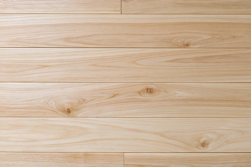 Light blonde hardwood floor planks laid horizontally filling the frame