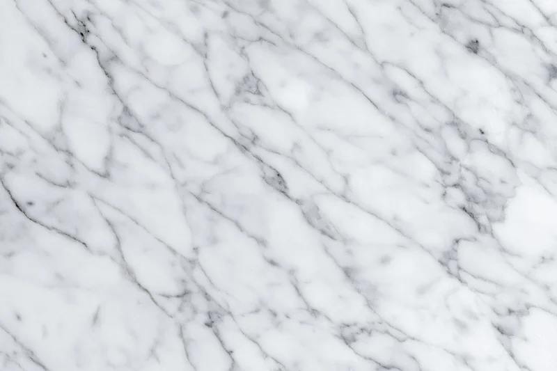 White marble surface with gray veining filling the frame