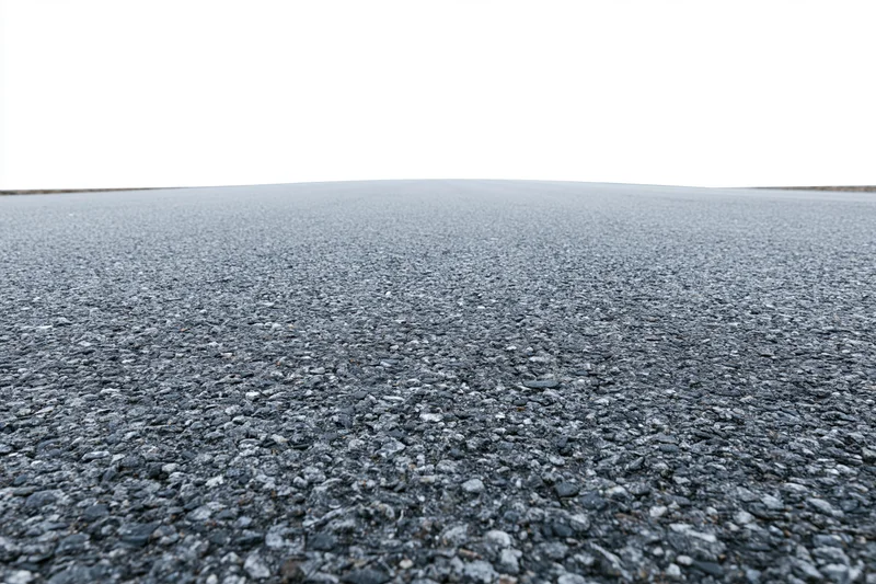 Flat empty asphalt surface stretching to the horizon under overcast sky