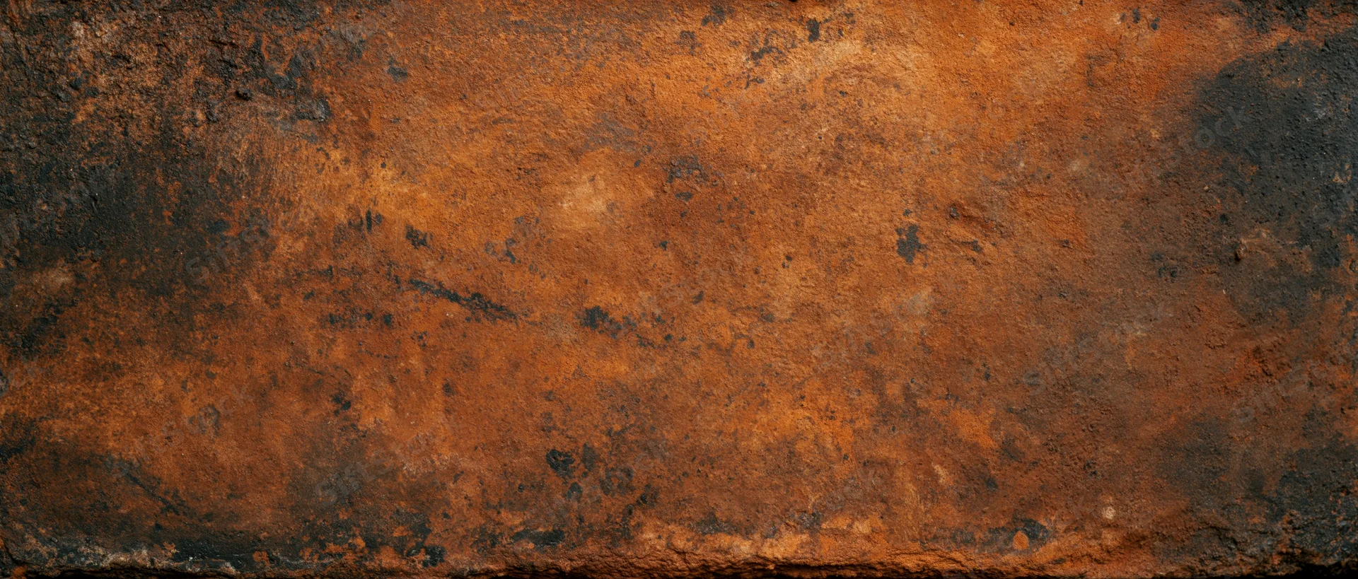 Close-up of a rusted metal surface with weathered texture and orange-brown patina