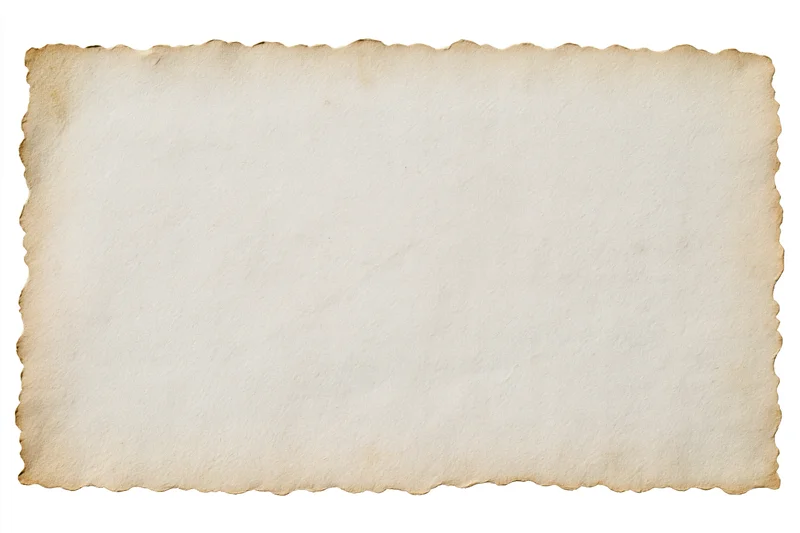 Vintage paper with scalloped edges and aged texture isolated on white